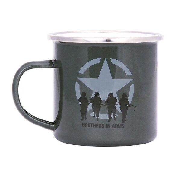 Emaille Tasse Brothers in Arms US Army Allied Star Oliv