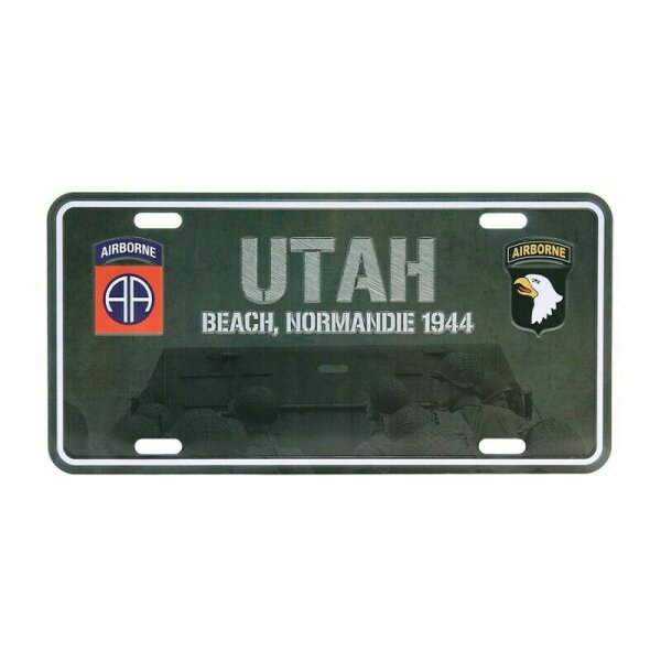 License Plate WK2 US Army Utah Beach 1944 D-Day 82nd 101st Airborne WWII USAF