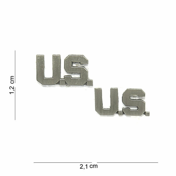 1p US Army Rangabzeichen "US" Officer Offizier Silber WK2 WW2 Collar Badges Rank