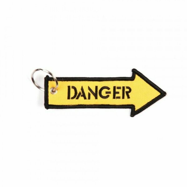 Schlüsselanhänger Danger Gefahr Pfeil Key Ring Chain Arrow Keyhanger  Warning