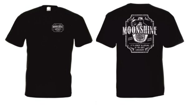 T-Shirt American Moonshine Whiskey Only Illegal if ya get caught Vintage Schnaps