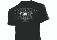 T-Shirt Lucky 7 Skull Ace Deathcard Bikes Booze Broads...