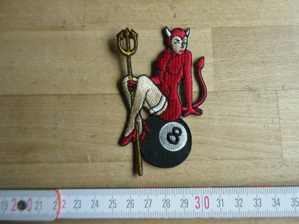 Patch Devil 8 Ball Snooker Hot Rod Nose Art Rockabilly V8 US Car  Ratty Oldtimer