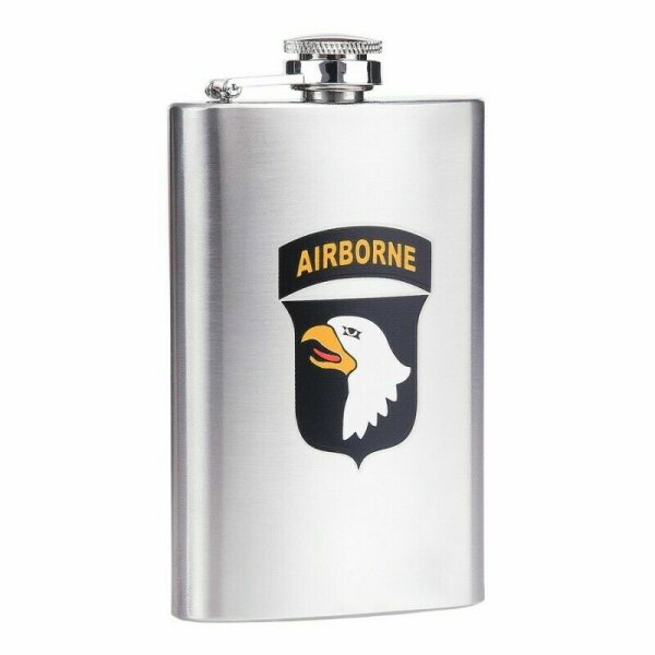 US Army 101st Airborne Screaming Eagle Flachmann Flask Schnapsflasche WWII D-Day