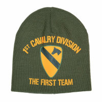 US Army 1st Cavalry Beanie Watch Cap The First Team Vietnam WK2 WWII Strickmütze