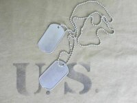 US Army ID Dog Tags Erkennungsmarke + Chain Vietnam NAM...