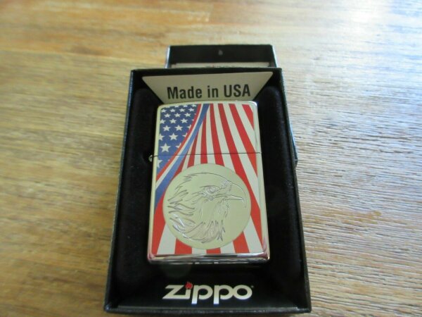 Zippo USA Flagge Adler Eagle Flag Rockabilly Nose Art US Army Stars & Stripes