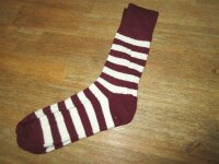 Prison Style Striped Socks Biker Socken Old School Heritage Vintage Rot/Weiß