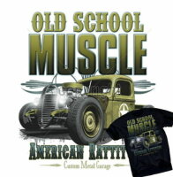 Shirt Old School Muscle American Rattitude Rockabilly...