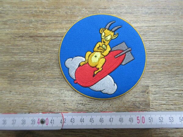 Patch WWII USAAF Goat on Bomb 323 Rd Bomb SQ 91 BG 8 TH AAF