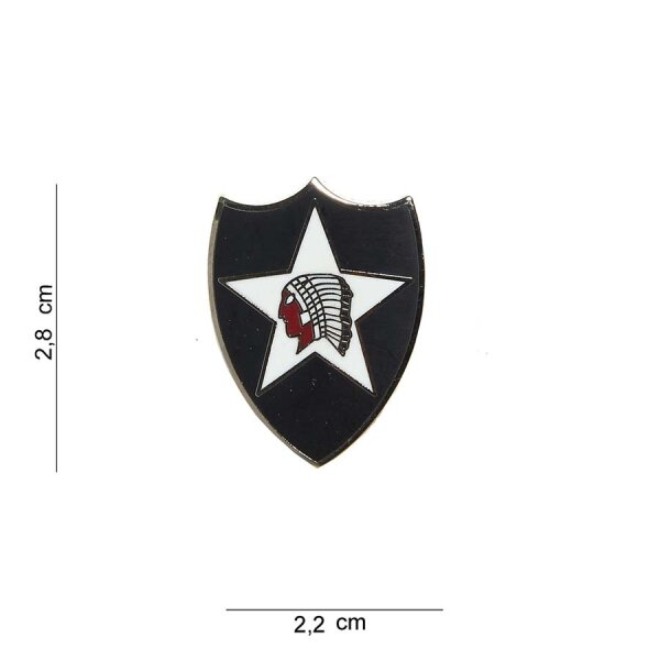 US Army 2nd Infantry Division Reserved "Indian Head" Metall Pin