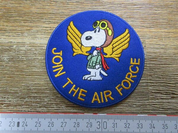 Patch Join the Air Force US Army Flying Ace Snoopy USAAF Wings WWII