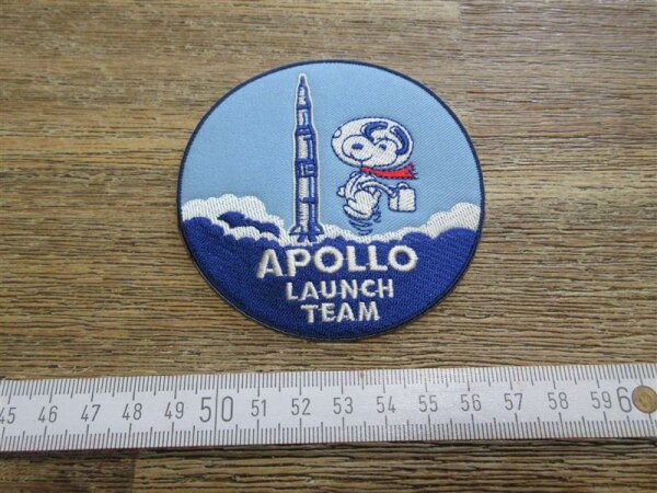 Patch US Army Snoopy Astronaut Apollo Launch Team NASA Flightjacket