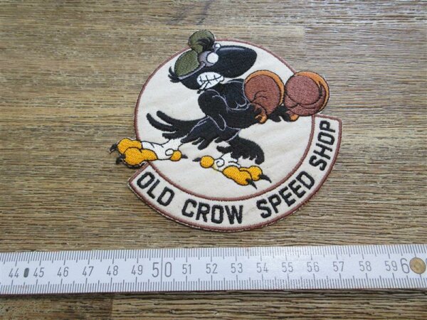 Patch Rabe Old Crow Speed Shop Boxing Nose Art Aufnäher Flight Jacket