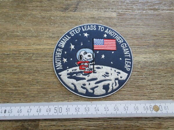 Patch US Army Snoopy Astronaut Apollo Another Small Step NASA Flightjacket