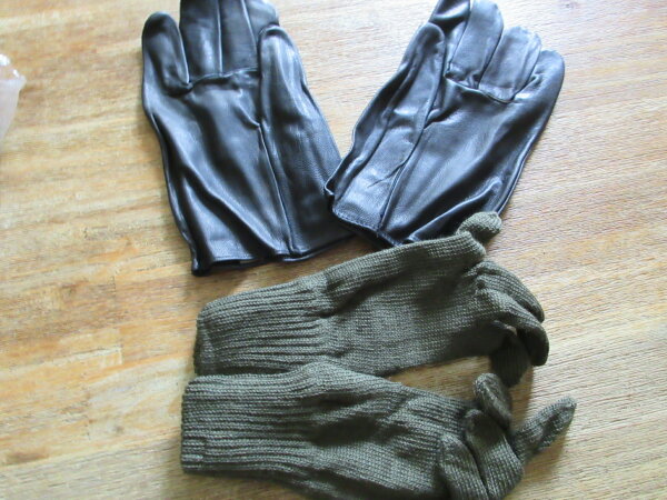 WWII US Army Style Leder Handschuhe M-1949 Leather Gloves + Innenhandschuh