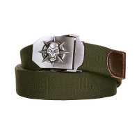 US Army Webbing Belt Gürtel Skull Star Buckle -130cm...