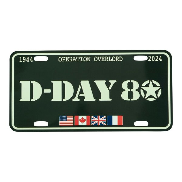 License Plate US Army D-Day Countries Allied Forces Flag Operation Ov