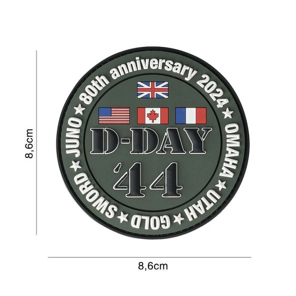 Patch 3D PVC D-Day 80th Years Operation Overlord Normandy Beaches WWII