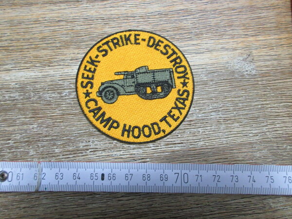 Patch Seek Strike Destroy WWII Tank US Army Mission Camp Hood