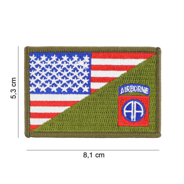 82nd Airborne AA Division US Half Flag Patch Aufnäher Vietnam WK2 USMC US Army