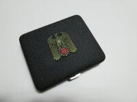 Iron Cross Eagle Badge Cigarette Case Black Crackle