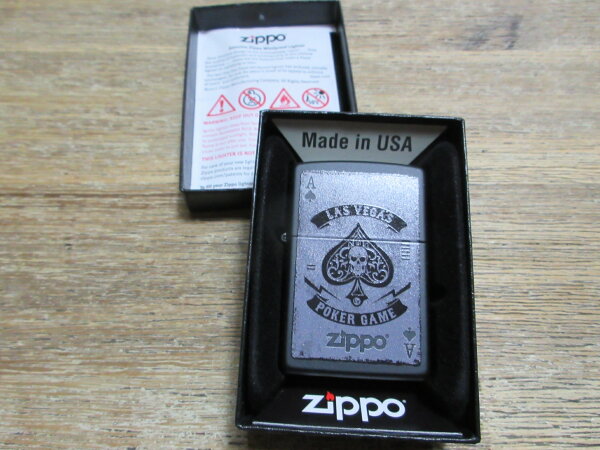 Zippo Ace Pik Ass Las Vegas Poker Game Gambling Sturmfeuerzeug