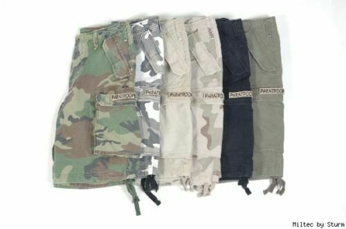 US M65 Shorts Schwarz Prewashed Paratrooper Shorts US Shorts Gr S