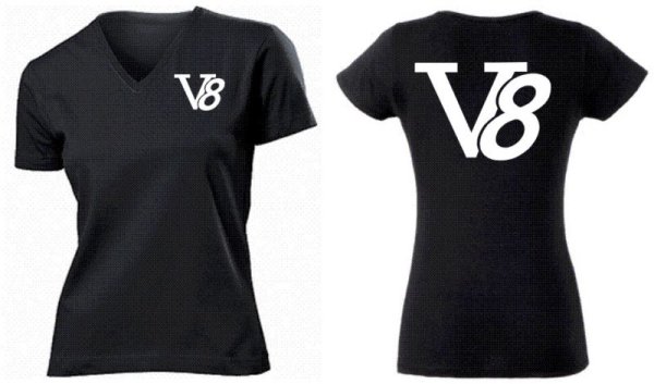 V8 V-Neck T-Shirt US Car Big Block Size S-XL