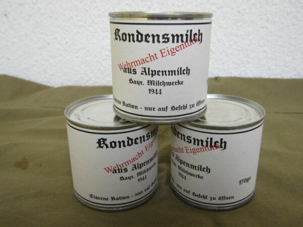 Dosenmilch Wehrmachts Packung "Eiserne Ration" 1944 3Stück