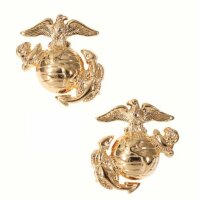 1 p. USMC Insignia Collar Badge Brass Screw Back