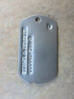 US Army Personal ID Dog Tags Erkennungsmarke + Chain WK2