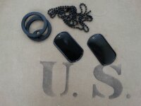 US Army ID Dog Tags Erkennungsmarke + Chain + Silencer Black