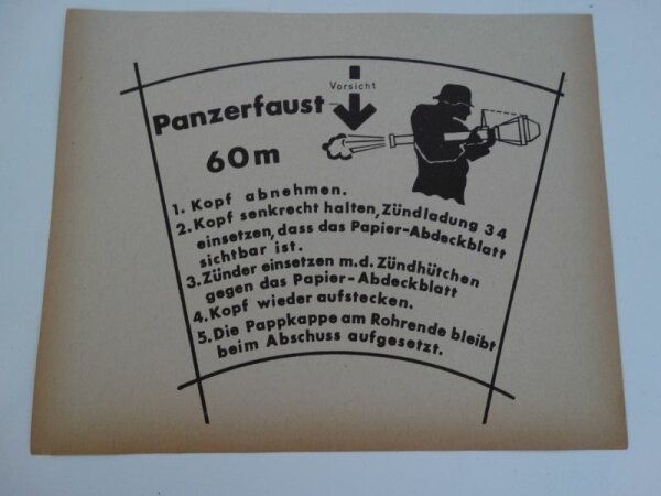 Original Panzerschreck Panzerfaust Label