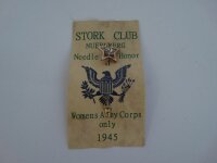 Women Army Corps Needle of Honor 1945 Stork Club...