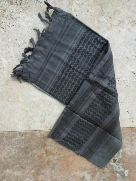 PLO Headwrap Shemagh Scarf Schwarz / Grau