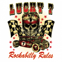 Shirt Lucky 7 Hotrod Rockabilly Rules Gambling Hot Rod