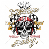 Shirt Fast Lane Racing Burnin Gas Rockabilly Kustom Car V8