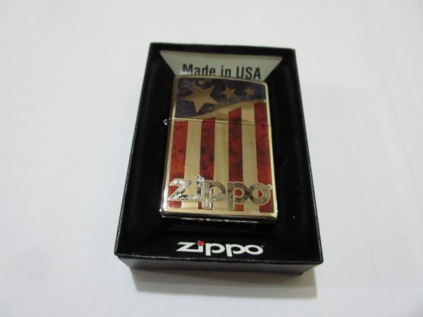 Zippo Stars &amp; Stripes USA Flagge V8 Big Block Rockabilly Nose Ar