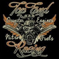 T-Shirt Rockabilly Top End Dragster Engines Nitro Fuels...