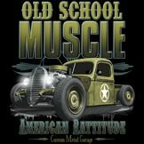 T-Shirt Old School Muscle American Rattitude Rockabilly Cars V8 Flathead Hot Rod