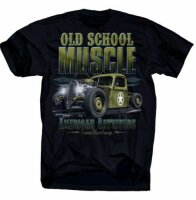 T-Shirt Old School Muscle American Rattitude Rockabilly Cars V8 Flathead Hot Rod