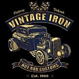 T-Shirt Vintage Iron Hot Rod Customs Ratty Rod Dragster Nose Art Rockabilly V8