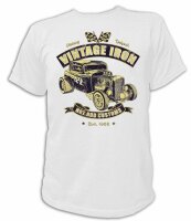 T-Shirt Vintage Iron Hot Rod Customs Ratty Rod Dragster Nose Art Rockabilly V8