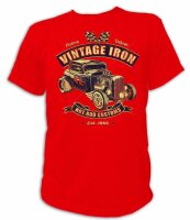 T-Shirt Vintage Iron Hot Rod Customs Ratty Rod Dragster Nose Art Rockabilly V8