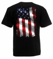 T-Shirt US Flagge Back Distressed USA Stars Banner Vintage Biker V8 Hot Rod US Car