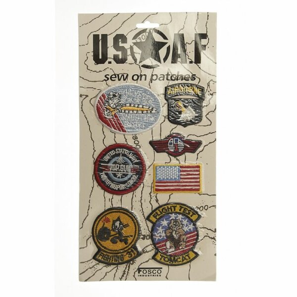 Set Patch Aufnäher US Army 101st Wildcat Tomcatter Top Gun Airborne Flagge Stars