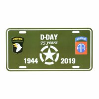 License Plate US Army D-Day Allied Star 75th Anniversary...