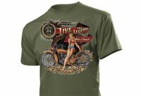 T-Shirt Live the Legend Ride a Classic Rockabilly Vintage...