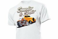 T-Shirt Smokin & Strokin Hot Rod Rockabilly Vintage...